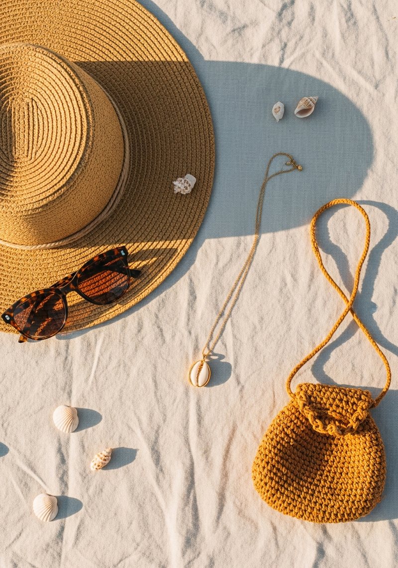 Accessories — Hats, shades & shell jewellery
